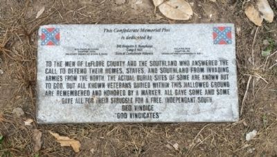 Confederate Memorial Plot Marker image. Click for full size.
