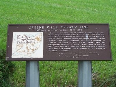 Greene Ville Treaty Line Marker. Click for full size. Greene Ville Treaty Line Marker image. Click for full size.