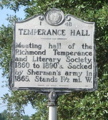 Temperance Hall Marker image. Click for full size.