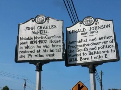 Gerald Johnson Marker. Click for full size. Gerald Johnson Marker image. Click for full size.