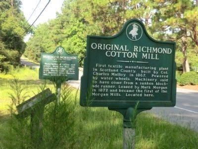 Murdoch Morrison Marker next to Original Richmond Cotton Mill marker image. Click for full size.