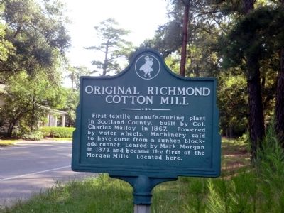 Original Richmond Cotton Mill Marker. Click for full size. Original Richmond Cotton Mill Marker image. Click for full size.