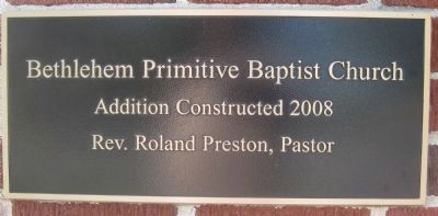Bethlehem Primitive Baptist Church Corner Stone image. Click for full size.