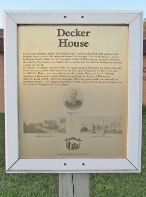 Decker House Marker. Click for full size. Decker House Marker image. Click for full size.
