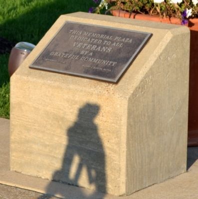 Michigan City Memorial Plaza Marker. Click for full size. Michigan City Memorial Plaza Marker image. Click for full size.