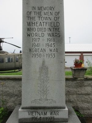 In Memory of the Men of the Town of Wheatfield Marker image. Click for full size.