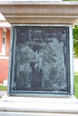 St. Mary's Parish World War I Memorial and Honor Roll Marker. Click for full size. St. Mary's Parish World War I Memorial and Honor Roll Marker image. Click for full size.