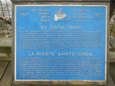 St. Croix River Marker image. Click for full size.