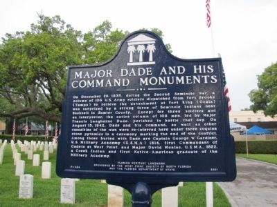 Major Dade and His Command Monuments Marker image. Click for full size.