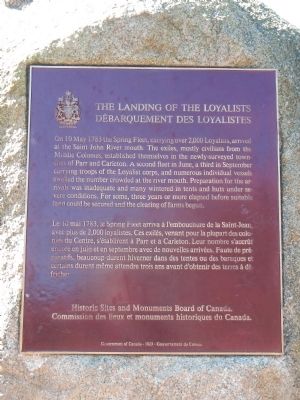 Parks Canada - Landing of United Empire Loyalists in New Brunswick National  Historic Event