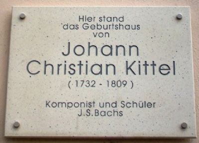 Johann Christian Kittel Marker image. Click for full size.