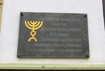 Mainstockheim Synagogue Marker image. Click for full size.