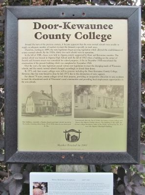 Door-Kewaunee County College Marker image. Click for full size.