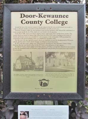 Door-Kewaunee County College Marker. Click for full size. Door-Kewaunee County College Marker image. Click for full size.