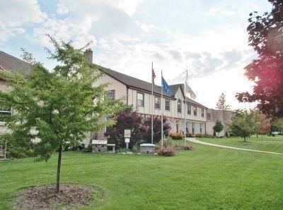 Former College Dormitory and Markers. Click for full size. Former College Dormitory and Markers image. Click for full size.