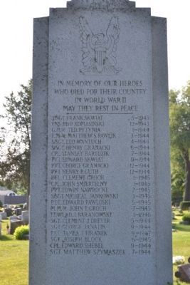 Saint Stanislaus Cemetery<br>World War II Memorial. Click for full size. Saint Stanislaus Cemetery<br>World War II Memorial image. Click for full size.
