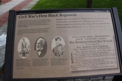 Civil War’s First Black Regiment Marker. Click for full size. Civil War’s First Black Regiment Marker image. Click for full size.