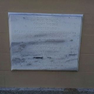 Historic Citrus County Courthouse Cornerstone Marker image. Click for full size.