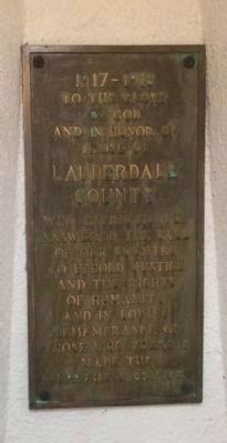 Lauderdale County World War I Memorial Plaque. Click for full size. Lauderdale County World War I Memorial Plaque image. Click for full size.