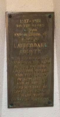 Lauderdale County World War I Memorial Plaque image. Click for full size.