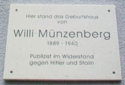 Willi Münzenberg Marker image. Click for full size.