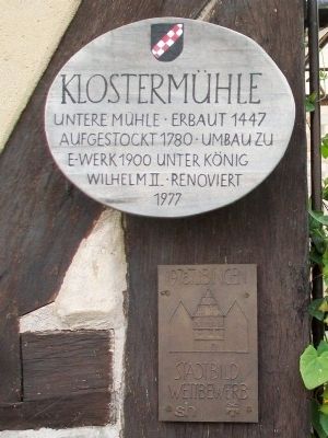 Klostermühle / Monastery Mill Marker image. Click for full size.