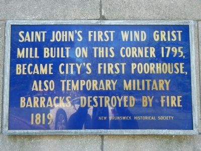 Saint John’s First Wind Grist Mill Marker image. Click for full size.