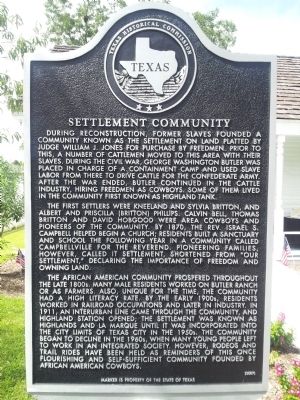 Settlement Community Marker. Click for full size. Settlement Community Marker image. Click for full size.