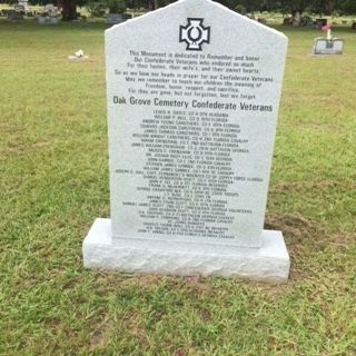 Oak Grove Cemetery Confederate Veterans Memorial image. Click for full size.