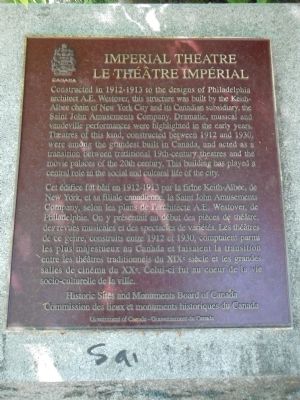 Imperial Theatre Marker image. Click for full size.