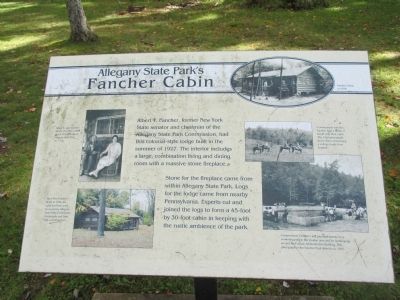 Allegany State Park's Fancher Cabin Marker image. Click for full size.