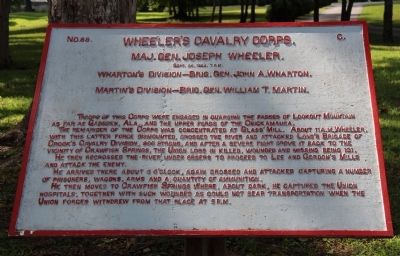 Wheeler's Cavalry Corps Marker image. Click for full size.