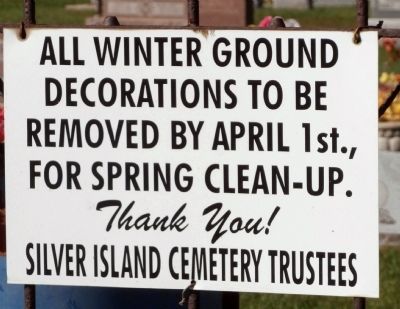 Silver Island Cemetery - Rules & Regs.. Click for full size. Silver Island Cemetery - Rules & Regs. image. Click for full size.