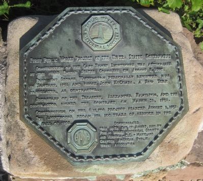 First Public Works Project of the United States Government Marker image. Click for full size.