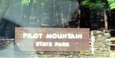 Sign at the entrance to Pilot Mountain State Park image. Click for full size.