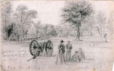 Union Outpost, Falls Church, July 1, 1861 image. Click for full size.