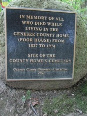Poor House Cemetery Memorial Plaque image. Click for full size.