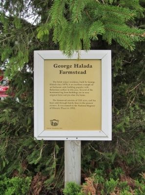 George Halada Farmstead Marker image. Click for full size.