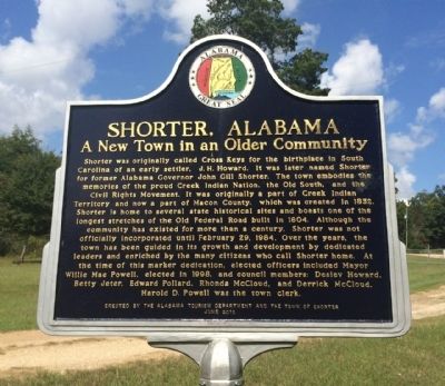 Shorter, Alabama Marker. Click for full size. Shorter, Alabama Marker image. Click for full size.
