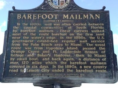 Barefoot Mailman Marker. Click for full size. Barefoot Mailman Marker image. Click for full size.