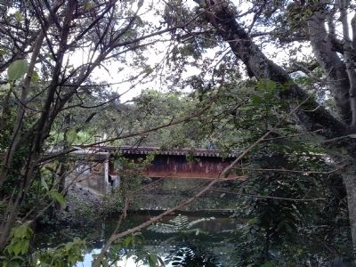 Arch Creek Park railroad trestle with hiker image. Click for full size.