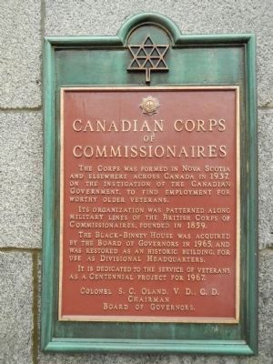 Canadian Corps of Commissionaires Marker image. Click for full size.