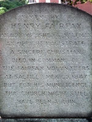 Henry Fairfax Marker image. Click for full size.