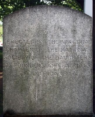 Henry Fairfax Marker (reverse). Click for full size. Henry Fairfax Marker (reverse) image. Click for full size.