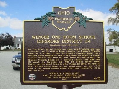Side B - - Wenger One Room School Marker image. Click for full size.
