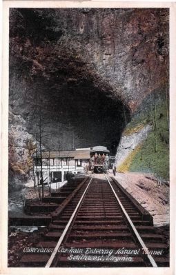 Observation Car Train Entering Natural Tunnel, Southwest, Virginia image. Click for full size.