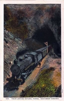 775. Train Leaving Natural Tunnel, Southwest Virginia image. Click for full size.