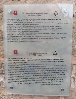 Granary/Jewish Cemetery Marker. Click for full size. Granary/Jewish Cemetery Marker image. Click for full size.