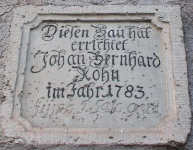 Engraved Stone Marker on Granary Wall image. Click for full size.