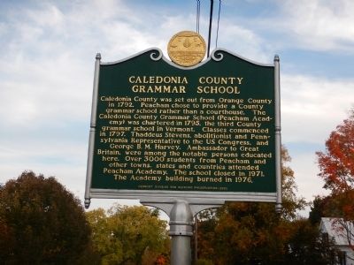 Caledonia County Grammar School Marker image. Click for full size.